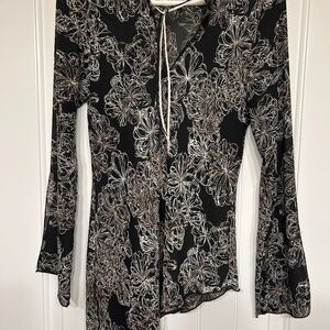 Vintage black and white blouse